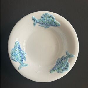 Summer Living 13.5” Ceramic Fish Serving Large Serving Dish Bowl